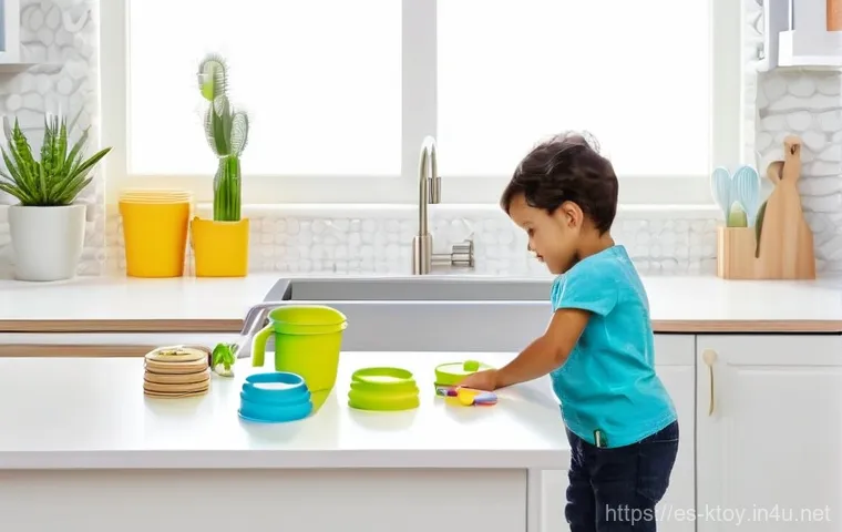 주방완구 최신 트렌드 분석 - **Sustainable Wooden Toy Kitchen (Nordic/Minimalist Style)**
    A bright, well-lit image of a child...